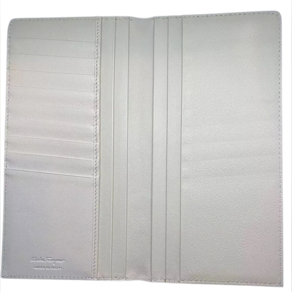 GENUINE Ferragamo Gancini Debossed Large Bi-fold Check Wallet Organizer 9 Slot - Picture 3 of 11